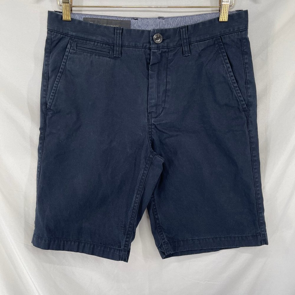 A/X Armani Exchange Men's W30 Navy Blue Flat Front Bermuda Shorts All Cotton